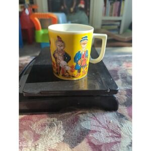 Vintage JAPAN Mug CLOWN Jester R80U2 Yellow Cup Nasco